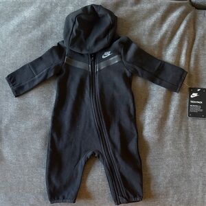 Nike Black Kids Tech Pack One-Piece Romper with Hood